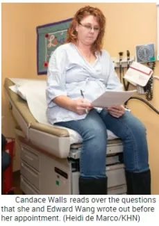 Patient reading over documents